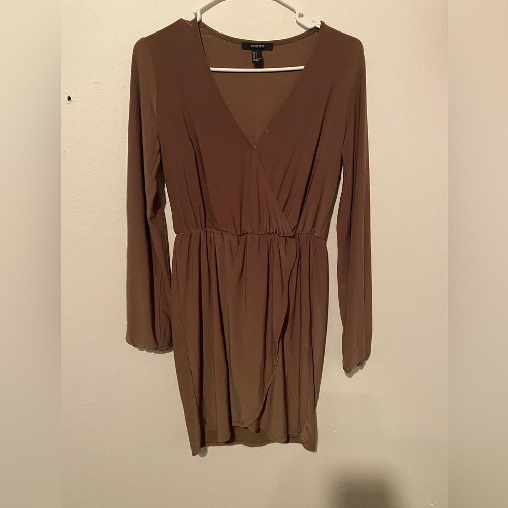 brown taupe forever 21 dress